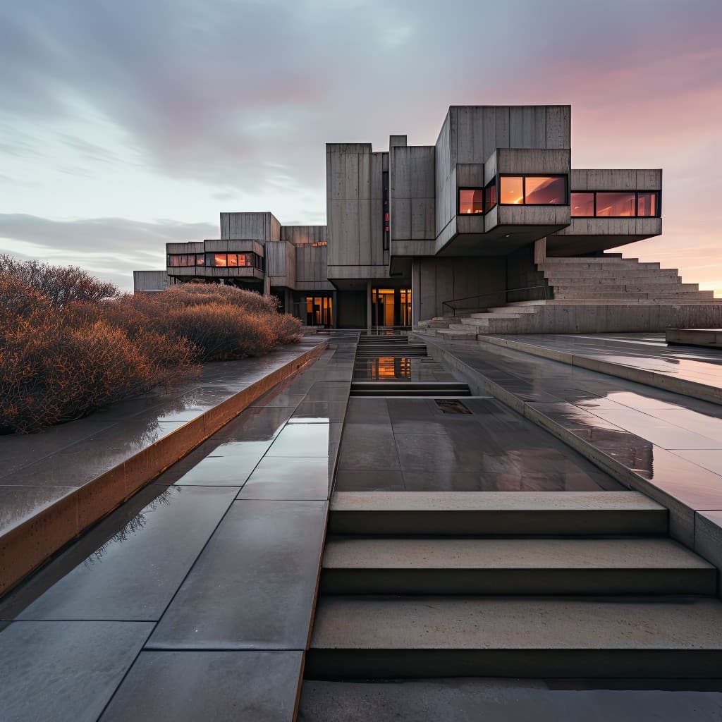 Architectural brutalist estate